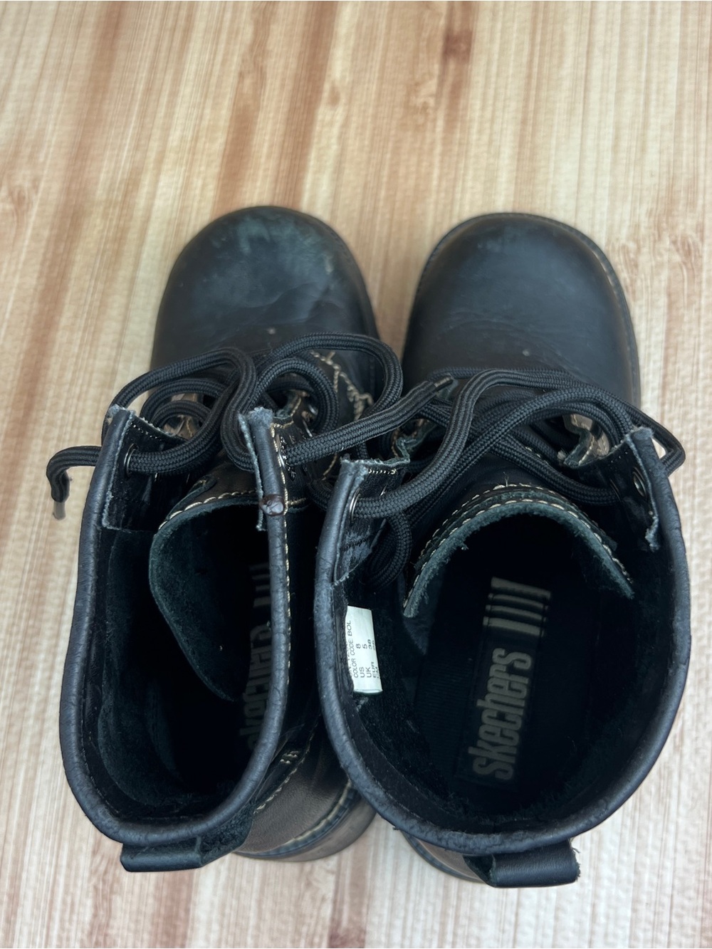 Vintage Skechers Chunky Heel Boots Womens Size 8 Black Lace Up 90s Y2K Combat - Picture 6 of 11